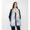 Breiter Seidenschal mit Aquarell-Karomuster