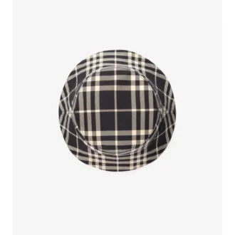 Bucket Hat aus Baumwolle mit Karomuster
