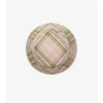 Bucket-Hut mit Raffia-Optik und Ritter-Stempel