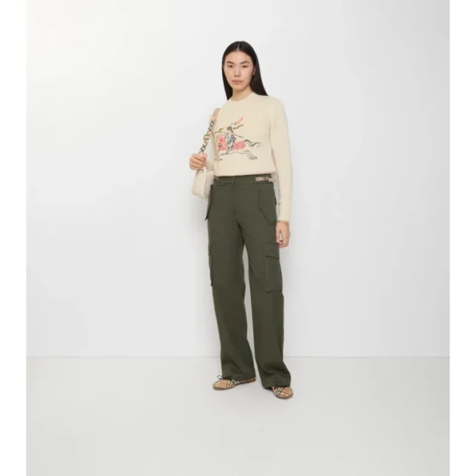 Cargohose aus Gabardine mit Karobeschlägen