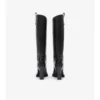 Cavalier-Stiefel mit Absatz aus Leder
