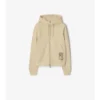 Check Label Baumwoll-Hoodie mit Reißverschluss