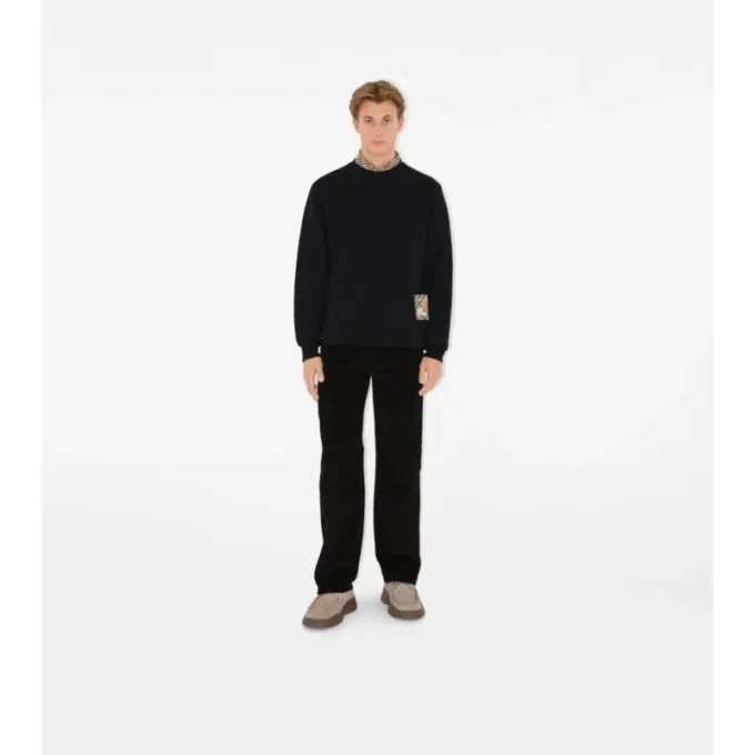 Check Label Baumwoll-Sweatshirt