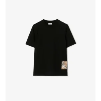 Check Label Baumwoll-T-Shirt