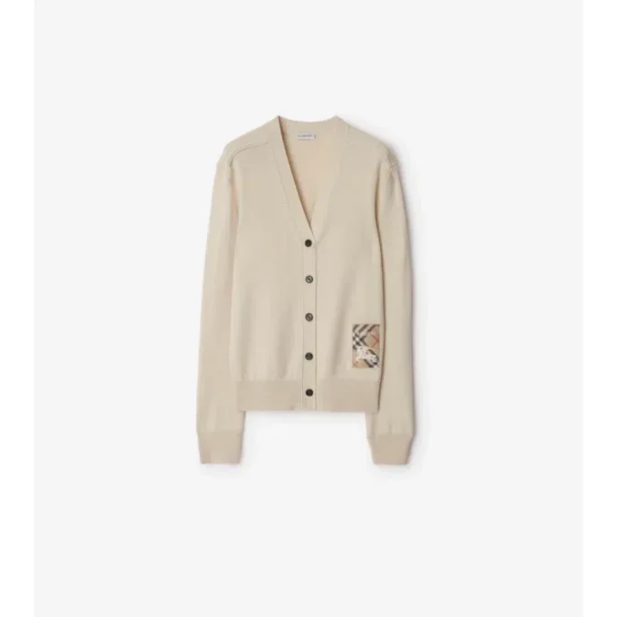 Check Label Wollcardigan