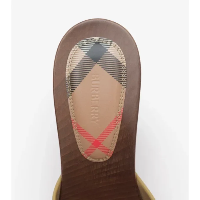 Check Leather Potter Mules 