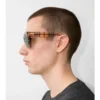 Check-Sonnenbrille mit rundem Rahmen