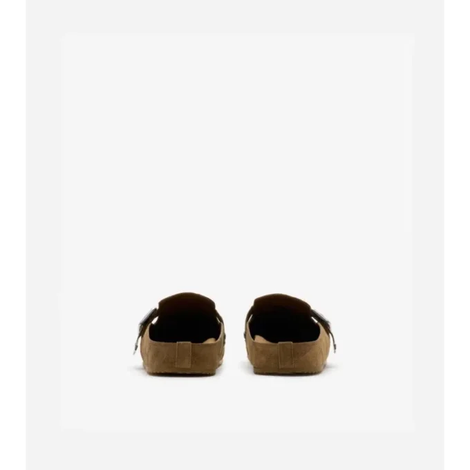 Clogs aus Wildleder mit Karomuster
