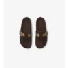 Clogs aus Wildleder mit Karomuster