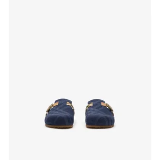 Clogs „Urchin“ aus Denim mit Karomuster