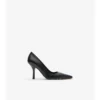 Dame High Pumps aus Leder mit Karomuster