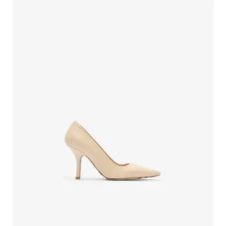 Dame High Pumps aus Leder mit Karomuster