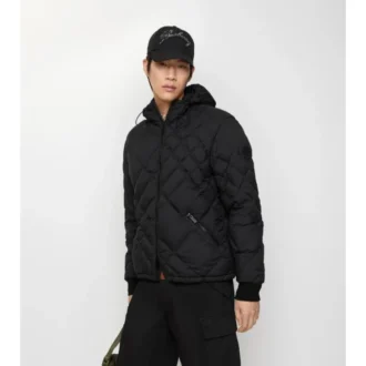 Doversgreen-Daunenjacke aus Nylon mit Karomuster