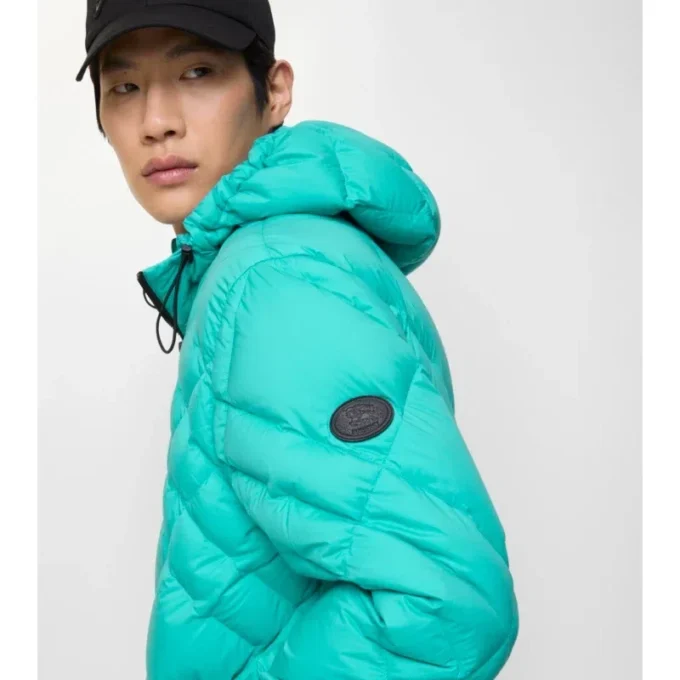 Doversgreen-Daunenjacke aus Nylon mit Karomuster