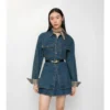 Plissierter Denim-Minirock