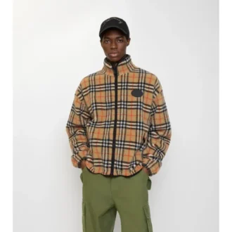Fleece aus Woll-Kaschmir-Mischung mit Karomuster