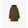 Gabardine-Parka mit Lammfellbesatz