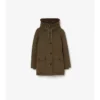 Gabardine-Parka mit Lammfellbesatz