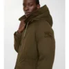 Gabardine-Parka mit Lammfellbesatz