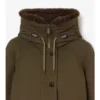 Gabardine-Parka mit Lammfellbesatz