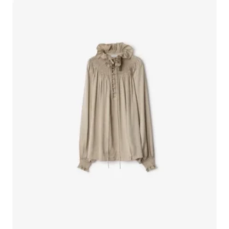 Geometrische Seidenbluse