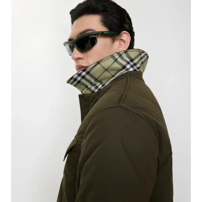 Gepolstertes Overshirt aus Gabardine