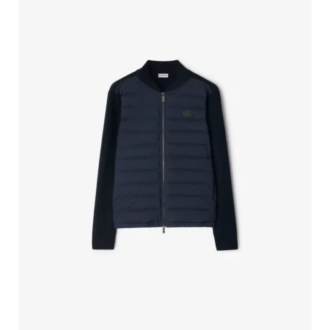 Gesteppte Jacke aus Nylon und Wolle