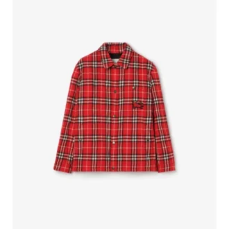 Gesteppte Jacke aus Wollflanell mit Karomuster