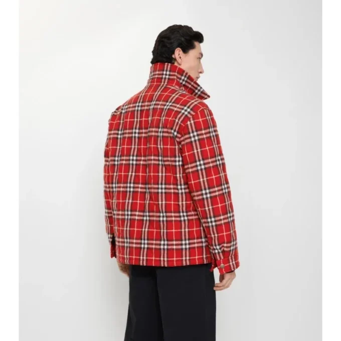 Gesteppte Jacke aus Wollflanell mit Karomuster