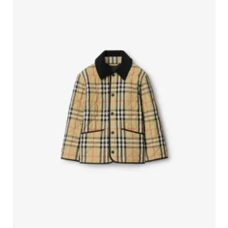 Gesteppte Nylon-Barn-Jacke mit Karomuster