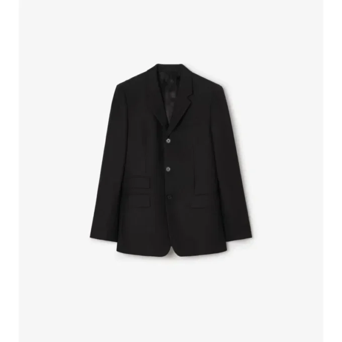 Gestreifte, maßgeschneiderte Jacke aus Wolle und Mohair