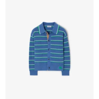 Gestreifter Cardigan aus Baumwollwolle