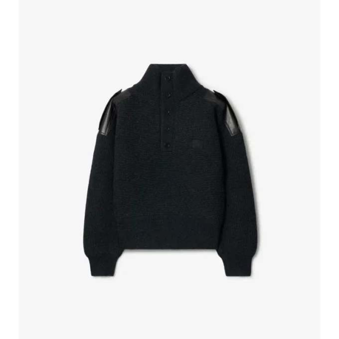 Halbknopf-Pullover aus Wolle