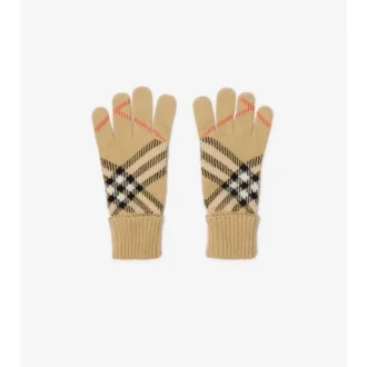 Handschuhe aus Kaschmirmischung mit Karomuster