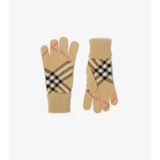 Handschuhe aus Kaschmirmischung mit Karomuster