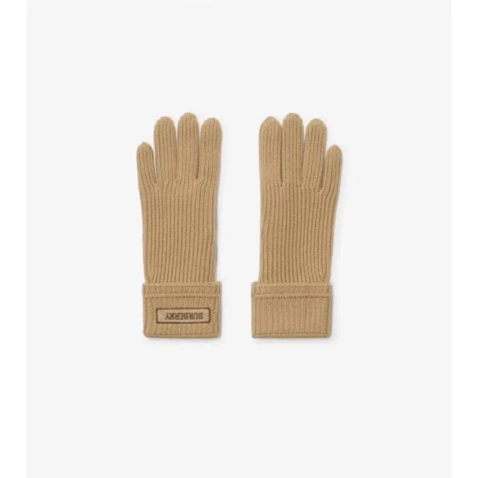 Handschuhe aus Wollmischung mit Logo-Aufnäher