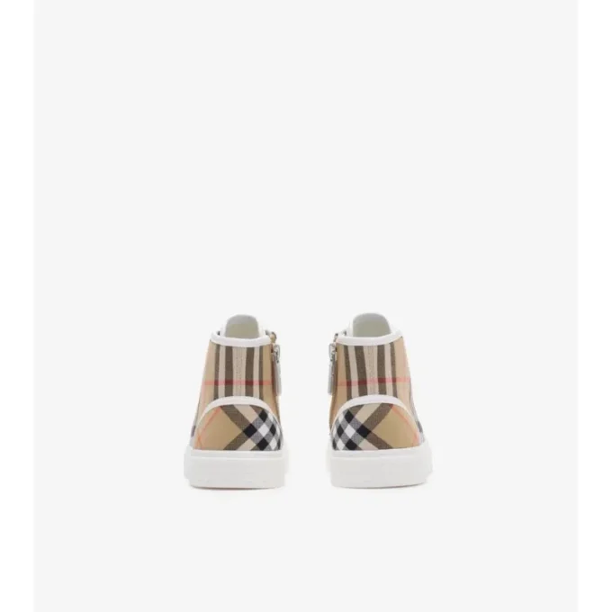 High-Top-Sneaker aus Baumwoll-Popeline