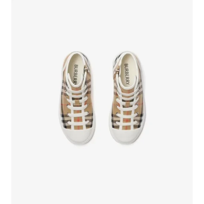 High-Top-Sneaker aus Baumwoll-Popeline