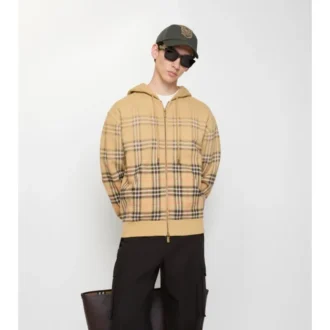 Hoodie aus Baumwolle mit Farbverlauf und Reißverschluss