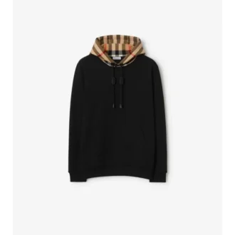 Hoodie mit Kapuze aus Baumwollflanell im Burberry-Karomuster