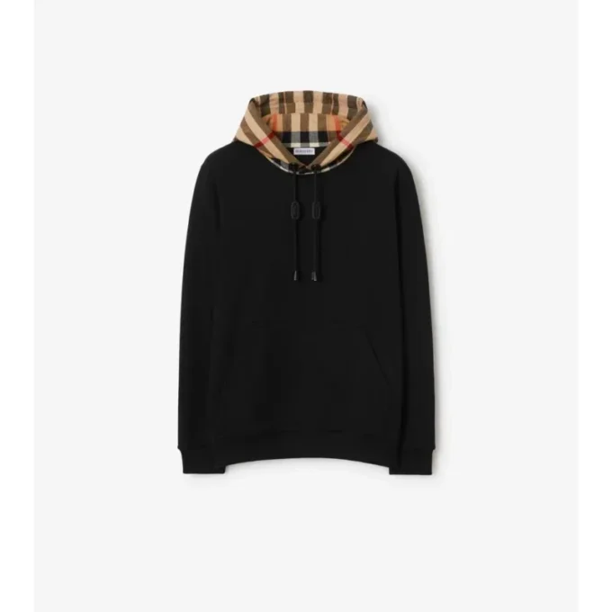 Hoodie mit Kapuze aus Baumwollflanell im Burberry-Karomuster