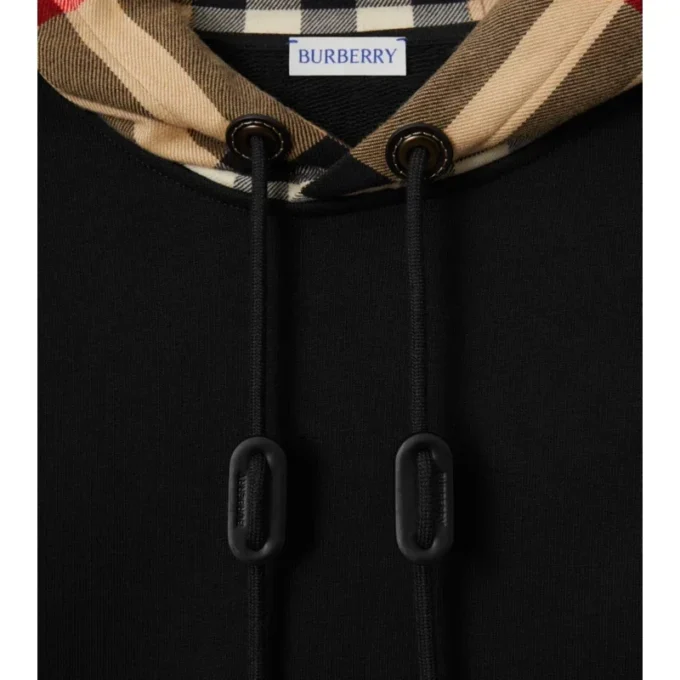 Hoodie mit Kapuze aus Baumwollflanell im Burberry-Karomuster