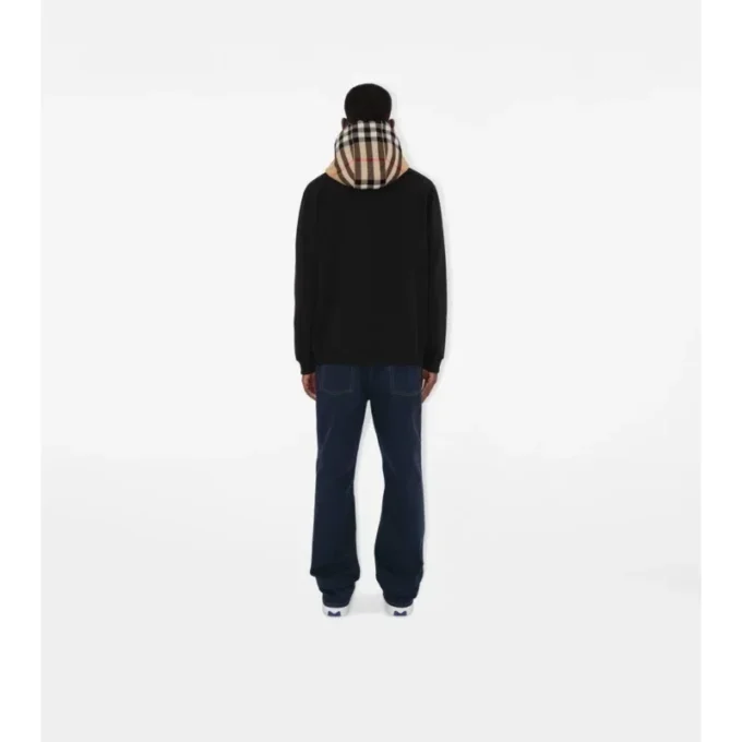 Hoodie mit Reißverschluss aus Baumwolle im Karomuster