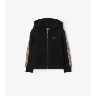 Hoodie mit Reißverschluss aus Baumwolle mit Karomuster