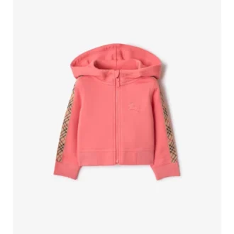 Hoodie mit Reißverschluss aus Baumwolle mit Karomuster