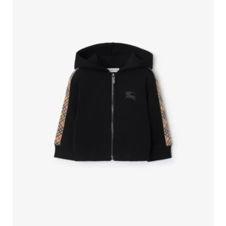 Hoodie mit Reißverschluss aus Baumwolle mit Karomuster