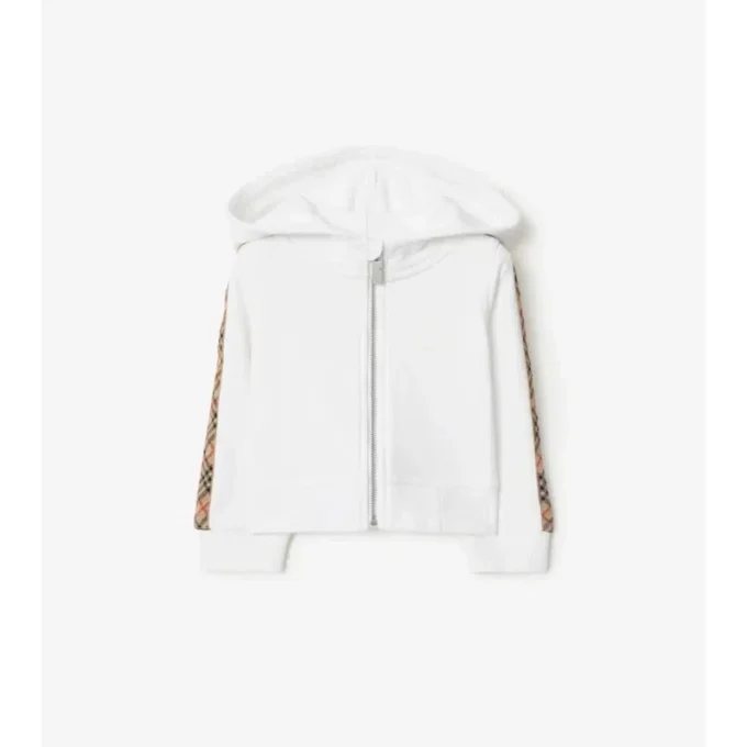Hoodie mit Reißverschluss aus Baumwolle mit Karomuster