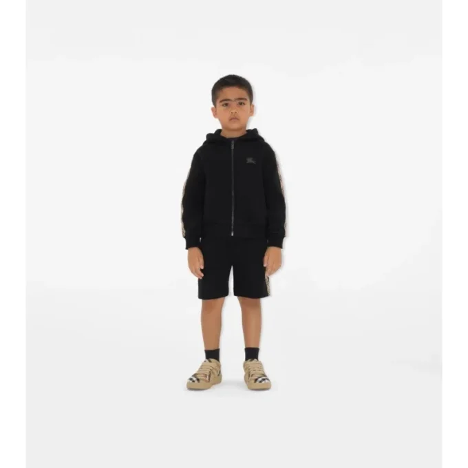 Hoodie mit Reißverschluss aus Baumwolle mit Karomuster