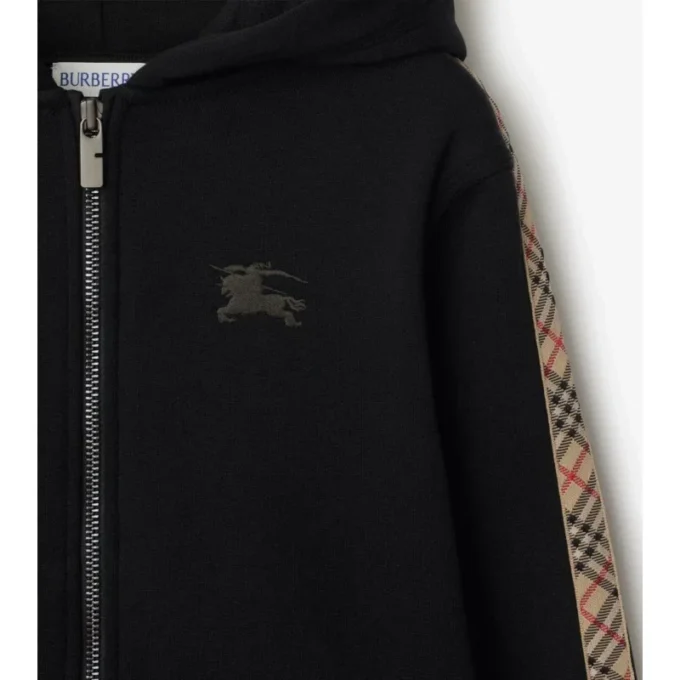 Hoodie mit Reißverschluss aus Baumwolle mit Karomuster