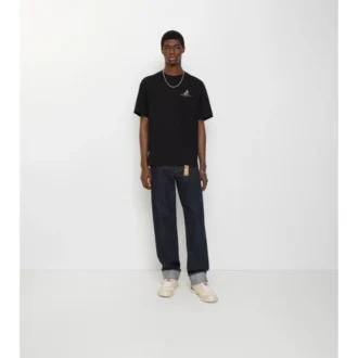 Jeans mit geradem Bein und Umschlag